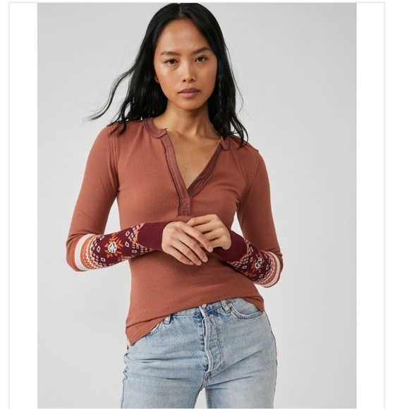 Free People Tops - Free People Mikah Layering Cuff Top Autumn Combo Size Small NWT